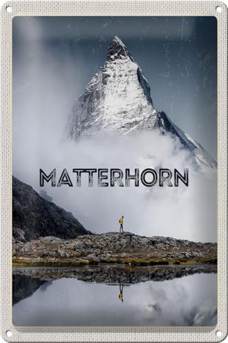 FEMER Blechschild Reise 20x30cm Matterhorn Schweiz Wanderung Berg