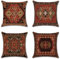 JOTOM Set mit 4 Kissenbezügen, 45x45 cm, Bohemian-Stil, dekorativer quadratischer Überwurf-Kissenbezug, Sofa, Auto, Kissenbezug für Outdoor, Zuhause, Bett, Wohnzimmer, Couch-Dekor (exotischer Stil B)