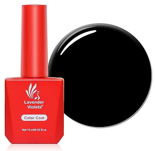 Lavender Violets 15ml Gel Nail Polish Jet Black Bats Punk Party Liner Painting Carving UV LED Soak Off Nail Lamp Curing Manicure Pedicure Salon Larger Content A0113