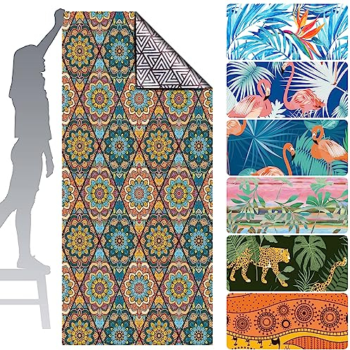Runmeihe Strandtuch, 80 x 180cm Extra großes Mikrofaser Strandtuch für Erwachsene, Doppelseitiges Sandfreies Schnelltrocknend Leichtes Handtuch für Strand Schwimmen (Vintage-Blume)