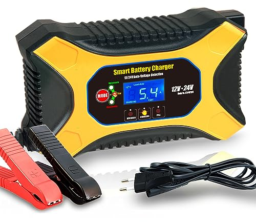 batterieladegerät 24V/12V KFZ Batterieladegerät Auto Vollautomatisches Intelligentes Geeignet für Auto Motorrad