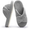 Chantomoo Hausschuhe für Frauen Memory Foam Haus Schlafzimmer Cord Schleife Crossbands Slide Slipper Schuhe Bequem Trendy Geschenk Hausschuhe, Grau, 38/39 EU