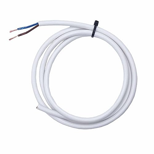 3m Stromkabel 2x0,75 mm² Rundkabel H03VV-F PVC Schlauchleitung Ø5mm Weiß Anschlusskabel