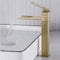 SHANFO Rubinetto Bagno Lavabo Alto, Rubinetto per Lavabo Girevole a 360°, Miscelatore Monocomando Lavabo Cascata, Fredda e Calda Regolabile, Oro Spazzolato, 6M4OK-T