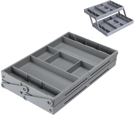 2/3 Tier Drawer Organizer,Multi Level Drawer Organizer,Collapsible Drawer Organizer,Expandable Desk Organizer Trays For Office Supplies, Kitchen Gadgets Utensils,Jewelry,Etc. (Single row double layer)