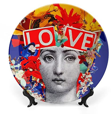 XYTDM Piatto Lina Cavalieri, Piatto Decorativo da Parete, Piatto Misterioso per Il Viso Decorazione da Appendere A Parete, Inclusa Staffa E Speciale Gancio A Molla