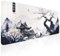 Tapis de Souris Japonais Blanc 300*800*3MM,Grande Fleur de Cerisier Tapis de Clavier de Jeu Animé,Base en Caoutchouc Antidérapante,Grande Protection de Bureau étendue pour la Maison et le Bureau