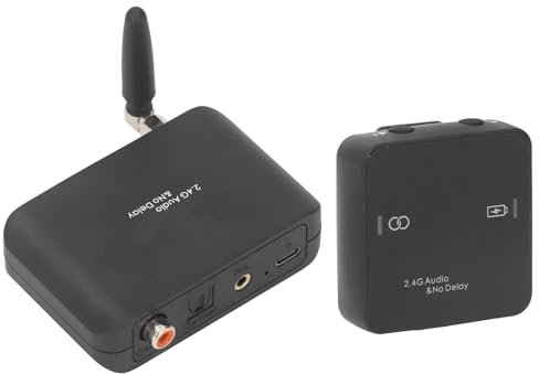 Ricevitore Trasmettitore Audio Wireless, s istema di Trasmissione Audio Wireless 2.4G a Lungo Raggio di 50 Metri, Kit Adattatore Wireless per Subwoofer,