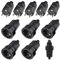 5 Paires de Kit Fiche Mâle + Prise Femelle: 250V 16A IP44 Prise Etanche, 2-pôles Fiche Schuko Et Raccord En Caoutchouc sans Câble Pour l'Extérieur (noir)