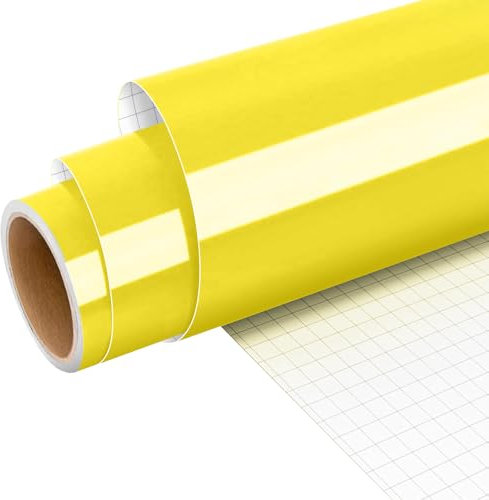 Prime Vinyl Permanent Vinyl, 12'X 6FT Yellow Vinyl Roll for Cricut, Yellow Permanent Vinyl for DIY Crafting, Home Decoration, Party Decoration.