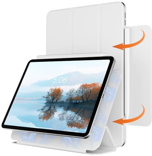 GKABXY Custodia per iPad Air 11 pollici M2 (2024), iPad Air 5a/4a generazione (2022/2020), potente attacco magnetico, custodia sottile a tre pieghe, supporta Pencil Pro e Pencil (USB-C), spegnimento