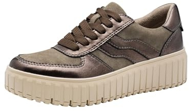Jana Damen Plateau Sneaker mit Reißverschluss Vegan