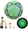 SKIKHN Leuchtender Fußball Größe 5, Reflektierender Fußball Im Dunkeln, Reflektierender Soccer mit Pumpe und Tragetasche, Leuchtender Football für Nachtspiele, Jugendliche und Erwachsene