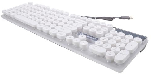 Angoily Clavier Filaire Ergonomique À Touches Rondes Et Lumineuses pour Ordinateur Portable Et Mobile