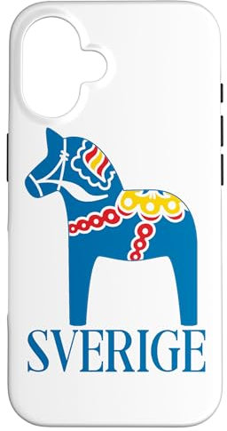 Hülle für iPhone 16 Sverige Sweden Swedish Dala Horse Blue Dalahost