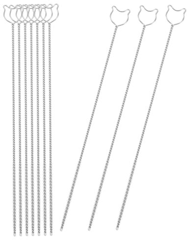 MUCKLILY 10pcs Straw Cleaning Brush Set Long Handle Stainless Steel for Water Bottles Pipes Tumblers Drinking Straw Cleaner Brush