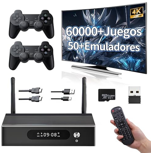 Super Consola X3 Pro Consola Emuladora Portátil 128G, Retro Video Consola de Juegos con 60000+ Juegos Retro 50+ Emuladores con EmuELEC4.6& Android & CoreELEC,2 Mandos