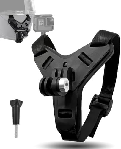 WUBAYI Universal Helmet Chin Mount for Action Cameras - Anti-Vibration Helmet Camera Mount with Tool-Free Screw, Fits Most Helmet Chin Mounts for Motorcycle/Cycling/Bike