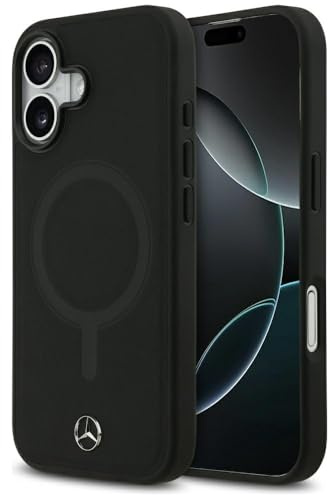 CG MOBILE Mercedes Glattleder kompatibel mit MagSafe Hülle für iPhone 17 (Schwarz)