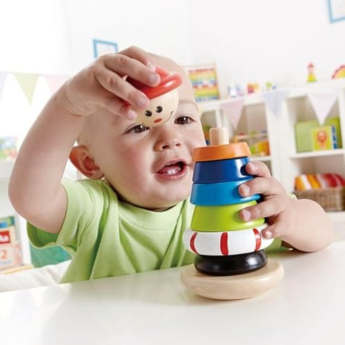 Hape Holz Stapelturm Stacking Jack - pädagogisches Spielzeug bunt