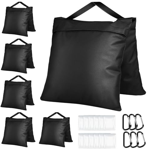 Victiv 6 Pack Sandbags for Light Stand Photo Studio, Sand Bag Weights 800D | 22.4×10.4 Oxford Cloth Weight Bags for Tripod, Parasol Base, Pop up Tent, Fishing Chair, Heavy Duty Bags Max Load 11.8kg