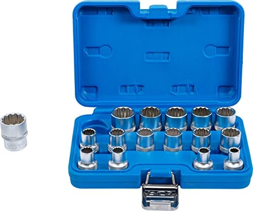 BGS 2226 | Juego de llaves de vaso 12 caras | entrada 12,5 mm (1/2) | 8-24 mm | 16 piezas