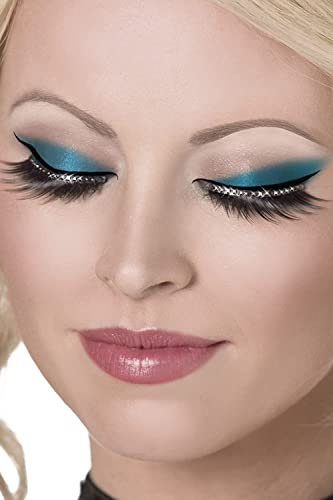 Fever 30287 - Damen Glamour Wimpern mit Kristallen, Enthält Klebstoff, One Size, schwarz