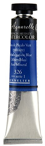 SENNELIER L'Aquarelle French Watercolor, 21ml Tube, S1 Phthalo Blue