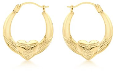CARISSIMA Damen-Ohrringe 9 Karat gelb Gold Heart Patterned Creole - 1.53.8969