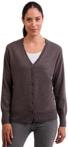 CASH-MERE.CH 100% Kaschmir Damen Pullover Cardigan V-Ausschnitt | Strickjacke V-Ausschnitt 2-fädig