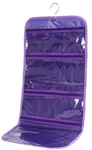 WODISON Faltbare transparente hängende Reise-Kulturbeutel, Kosmetik-Organizer, Aufbewahrung, violett, Einheitsgröße