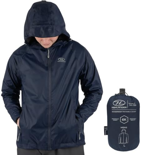 Highlander Herren Stow und GO Packaway JKT Regenjacke, Grau