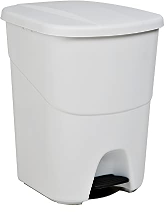 Denox DEN105 Pédale écologique 40 litres, blanc, 393 x 352 x 470 mm