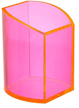 OSCO Neon Acryl gebogener Stiftehalter | Stifthalter | Schreibtisch ordentlich | Büro Organizer | Make-up Aufbewahrung | Kosmetik Display | H10 x B7.5 x D7cm |