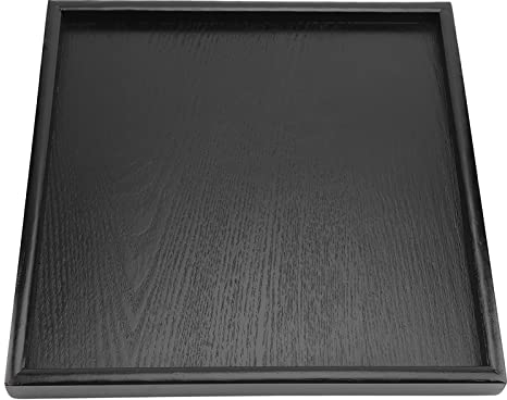 TOPINCN Solid Wood Serving Tray Rectangle Shape Tea Coffee Drinks Plate Snack Food Meals Breakfast Restaurant Platter Dining Tableware(30 * 30)