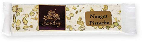 Turrón Nougat de Pistacho - Formato de 300 gramos - Dulce típico francés similar al turrón - Elaborado en España