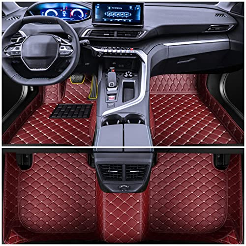 Muchkey Auto Fußmatten Set für Nissan Qashqai J10 2006-2015 Fussmatten All-Schutz Leder wasserdichte Auto Zubehör Weinrot