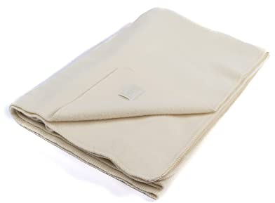 Ritter Decken Karlsbad Wolldecke 100x150cm | 100% Merino Schurwolle | Naturbelassen | Ideale, Weiche Tagesdecke Oder Kuscheldecke | Weiß