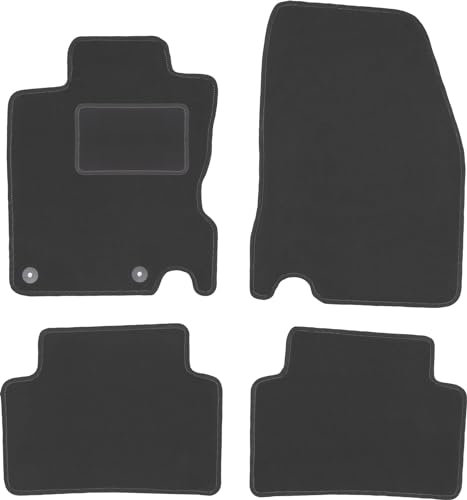 Wielganizator Velours Fußmatten 4-TLG Set passend für Nissan Qashqai II J11 (2013-) | Qualität: CARLUX, passgenau, Graphit/Grau