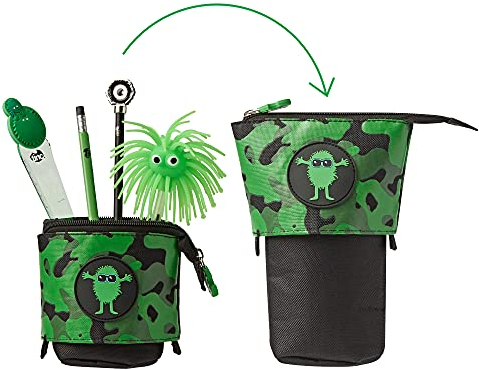 Tinc Trousse à crayons Pop Up | Trousse en toile durable | Pot à crayons et trousse à crayons | Vert