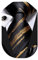 Dubulle Herren-Krawatten-Set, einfarbig, Paisley-Seide, gestreift, Krawatte für Herren, mit Manschettenknöpfen, Krawatte und Einstecktuch, Messing, Braun, Schwarz, Medium