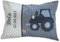 Glückspilz Namenskissen Babykissen I Traktor Trecker I Dekokissen Kind mit Namen Bestickt personalisiert I Blau I 25 x 35 cm