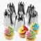 Oversized Stainless Steel Rose Flower Piping Bags and Nozzles Set - 6 pcs Flower Shaped Frosting Nozzles