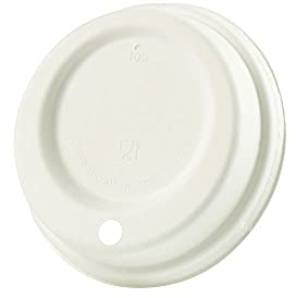 GREENBOX Papp-Deckel mit Trinköffnung I Coffee-to-go Deckel Ø 90 mm weiß I Für Kaffee-To-Go Pappbecher I Biologisch abbaubar & kompostierbar I Kaffeebecher Deckel mit Trinkloch I 50 Stück