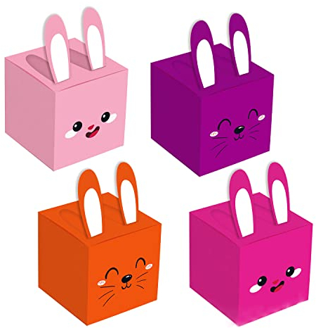 Geschenkboxen Klein Ostern,Yiyifor 24 Stück Kreatives Ostern Geschenkboxen,Osternest Candy Geschenk Taschen,Ostertüten zum Befüllen,Schön Hasenohren Tüten für Ostern Kinder Geschenke Mitgebsel