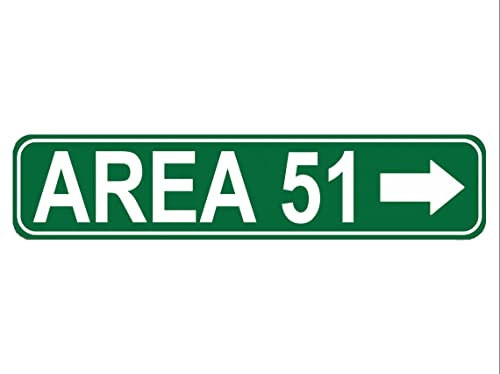 Area 51 Straßenschild, hochwertiges Metallschild, Fläche 51, Schild für Bauernhaus, Garage, Wanddekoration, Blechschild, 40,6 x 10,2 cm