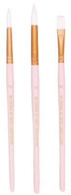 Craftelier - Set di 3 pennelli taglia L di colore rosa | Ideale per acquerelli e Goauche - Pelo sintetico