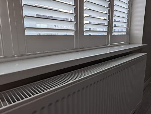 White UPVC Window Board/Cill Cover 2m Long 9mm Thick Plastic Including End Cap Window Sill Capping (225mm Depth)