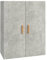 vidaXL Armadietto Pensile a Parete Grigio Cemento 69,5x34x90 cm