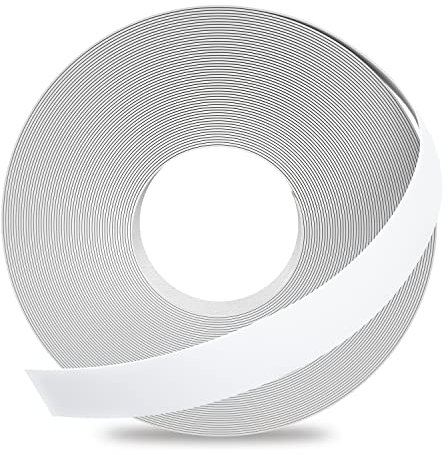 GSCIT Club White Edge Banding, 1 inch x 25ft (26mm x 7.6m) Melamine Edge Banding with Hot Melt Adhesive Pre-glued Cabinet Edge Banding Flexible White Veneer Edging for Plywood Furniture Table